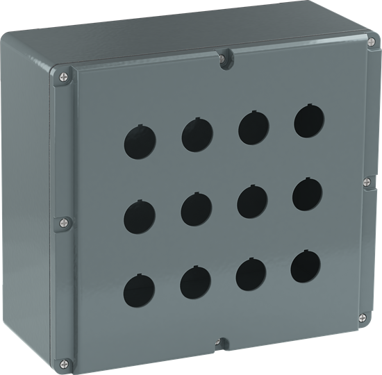 Boite à boutons aluminium -12 trous - ip66 - perçage pe