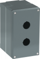 Boite à boutons aluminium -2 trous - ip66 - perçage pe - socle profond