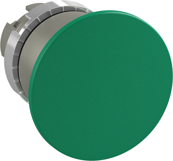 Bouton poussoir coup de poing 40mm vert à impulsion