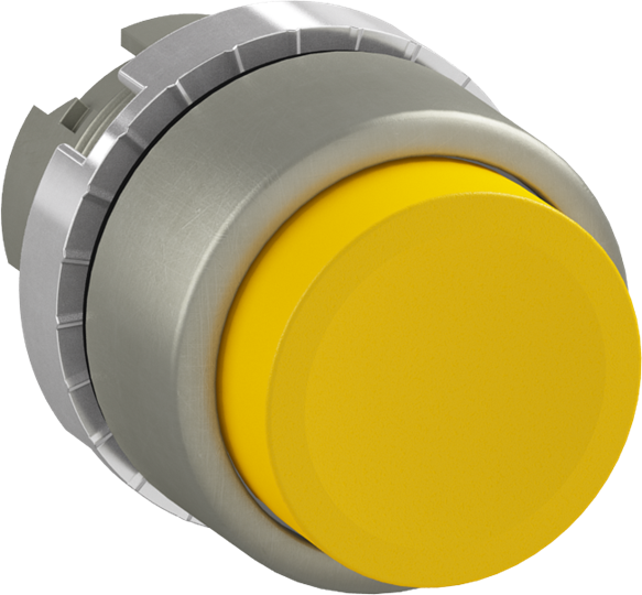 Bouton poussoir saillie non lumineux jaune