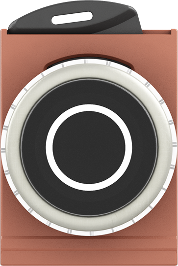 Bouton poussoir - non lumineux - saillie - noir - marquage o