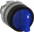 Boutons tournant 3-pos lumineux poignée courte bleu fixe