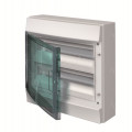 Mistral65h- coffret etanche-2r x 18 modules-porte transp.-ral7035-750°c+borniers