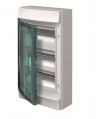 Mistral65h- coffret etanche-3r x 12 modules-porte transp.-ral7035-750°c+borniers