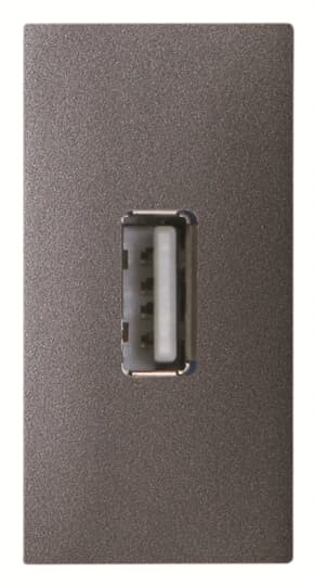 Zenit chargeur usb 2.0 - 1m - anthracite - vis
