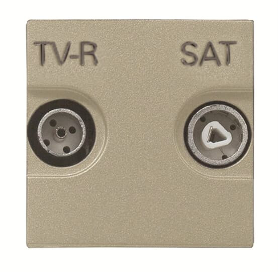 Zenit prise tv/r/sat terminale 2 modules champagne