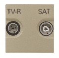 Zenit prise tv/r/sat terminale 2 modules champagne