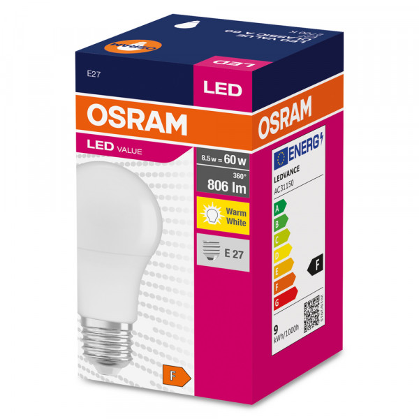 Led value classic a40 dép 5w 840 e27 806lm osram - Ledvance - 326842