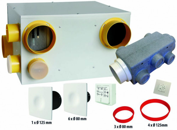 Kit VMC double flux Eoliance DFC 90 QAI haut rendement 4 sanitaires