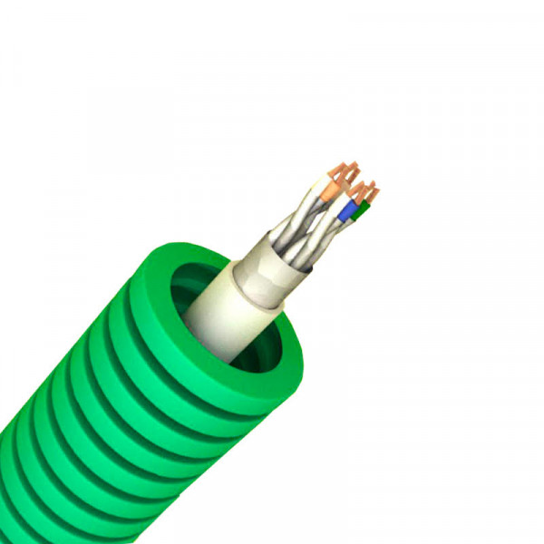 Gaine ICTA 4 paires F/UTP Cat6 Qofil Preflex diamètre 20 verte couronne de 100m