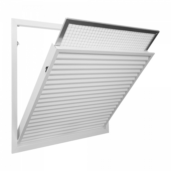 Grille de reprise intérieur + filtre, alu blanc, d 600 x 300 mm (graixpf b 600x300)