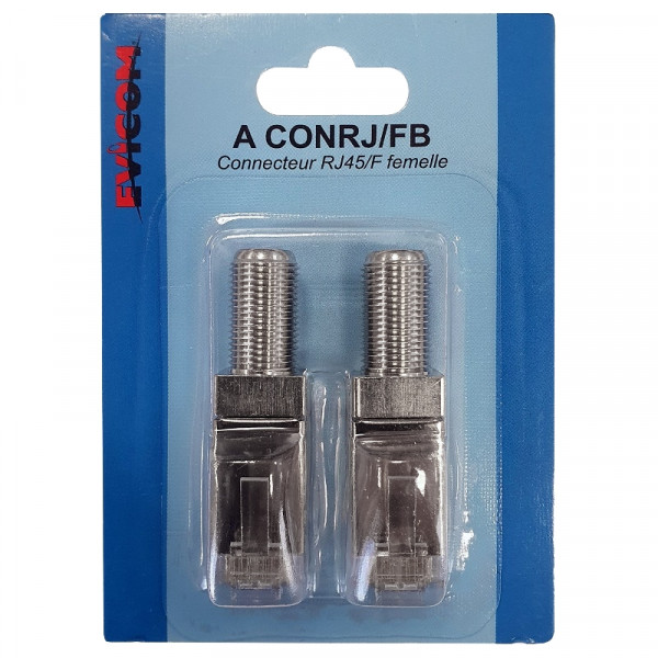 Adaptateur rj45 vers F Balun - sous blister (2 pièces)