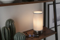 Lampe à poser pia max.1x25w e14 blanc/acier brossé 230v métal/tissu