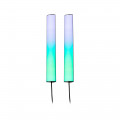 Dynamic light sticks 2x30cm rainbow rgb 230/24v 2x0,6w noir/alu/plastique
