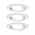 Kit de 3 Spots Ronds Encastrés Blanc LED 6,5 W Coin Nova Paulmann – Orientables