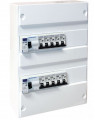 Tableau équipé 2 rangées 26 modules 2 interrupteurs différentiels 63A type A et AC avec 10 disjoncteurs