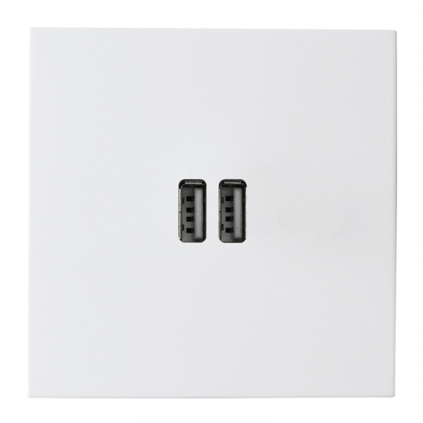 Module de charge Art d'Arnould univers Epure double USB 2400mA - blanc satin - Arnould - 67922
