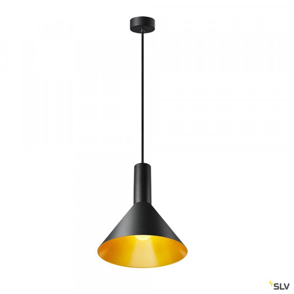 Phelia, suspension intérieure, ø 27,5 cm, noir/doré, e27, 23w max