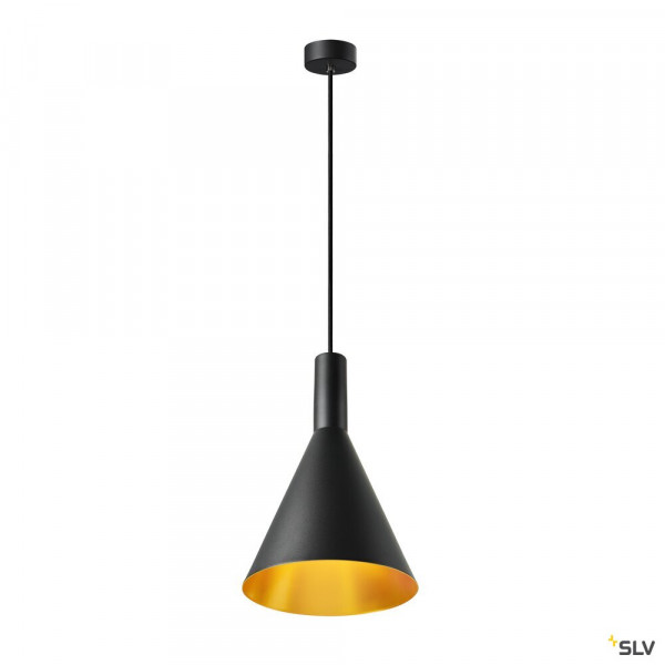 Phelia, suspension intérieure, ø 28 cm, noir/doré, e27, 23w max