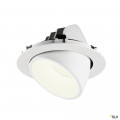 Numinos® gimble xl, encastré de plafond intérieur, 55°, blanc, led, 37,4w, 4000k