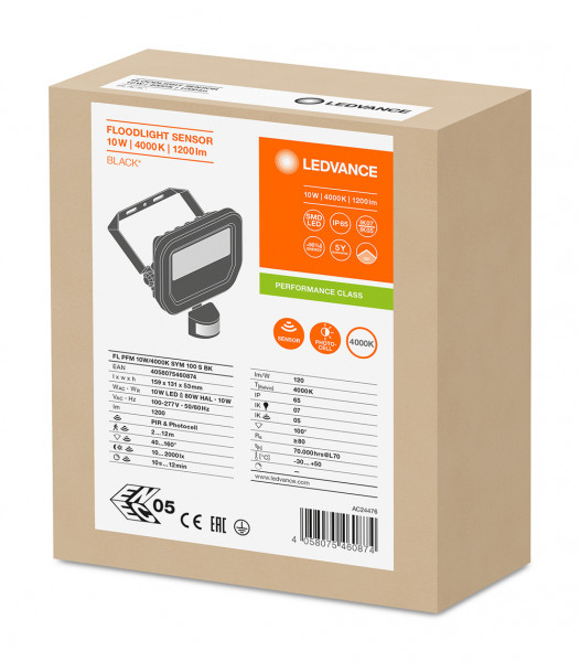 LEDVANCE Faretto LED 165W 6500K – Bianco Freddo – Simmetrico – Colore Nero
