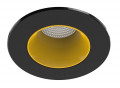 Collerette métal pour encastré ef8, ronde, couleur : noir/doré