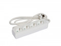 Bloc 4 prises domestique blanc - 1,5m de câble HO5VVF 3G1 - IP20