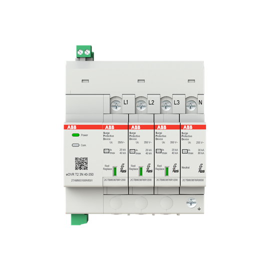 Parafoudre connecté eovr - t2- 3p+n - imax 40ka- uc 350v -tt-tns
