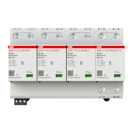 Parafoudre débro. ovr t1-t2 iimp. 25ka- 3p+n- 230/400v - uc 255v - tns/tt av. ts