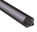 Profilé d'angle aluminium pa1 pour ruban led - 2m - noir
