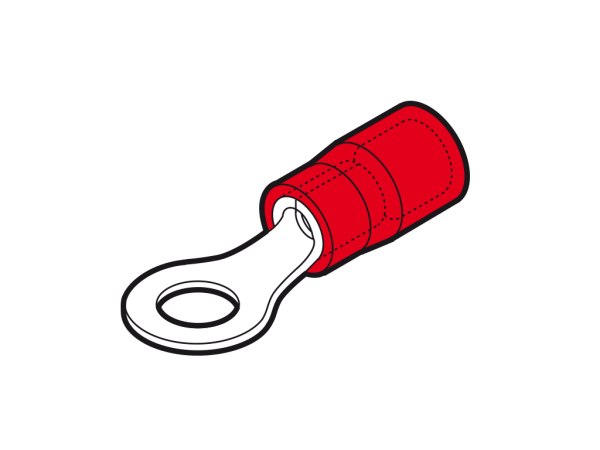 Cosse tubulaire cuivre coudée 10 mm² - diam. 4 mm