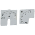 Cadran de mesure (1 rond + 1 carré) pour ampèremètre analogique - 0-2500 A