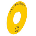 Osmoz étiquette - pour arrêt d'urgence - jaune - Ø60 ''ARRET D'URGENCE''