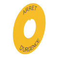Osmoz étiquette - pour arrêt d'urgence - jaune - Ø80 ''ARRET D'URGENCE''