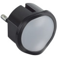 Veilleuse Lampe Torche Legrand Noire - 10 A - avec Batterie, 2 LEDS Luminosité et Fiche 2 Pôles