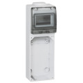 Embase P17 - recevant plastron 220x125 - rail 5 mod - 2 socles 16 A