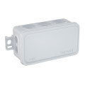 Mini boite de dérivation Plexo rectangulaire faible encombrement 80x43x34mm avec 10 embouts pour câbles et tubes 7mm à 16mm petite taille