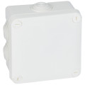 Boîte carrée 105x105x55 étanche Plexo blanc - embout (7) -IP55/IK07- 650°C