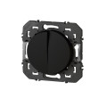 Interrupteur ou va-et-vient Legrand Dooxie 10AX + bouton poussoir 6A finition noir - emballage blister