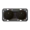 Double prise de courant Legrand Dooxie 2P+T Surface 16A précâblées finition noir - emballage blister