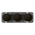 Triple prise de courant Legrand Dooxie 2P+T Surface 16A précâblées finition noir - emballage blister