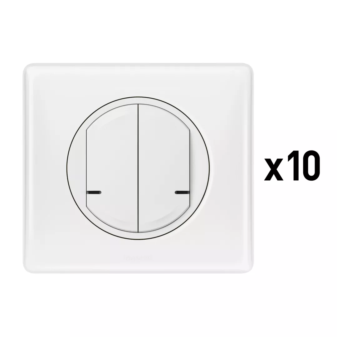 Legrand 100065 Lot de 10 interrupteurs doubles connectés Céliane With ...