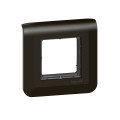 Mosaic support a vis + plaque 2 modules noir mat