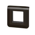 Mosaic support a vis + plaque 2 modules noir mat