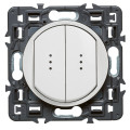 Interrupteur Double Lumineux 10A - Blanc - Composable