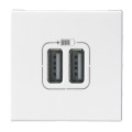 Prise Double USB 1500 mA - Blanc - Composable