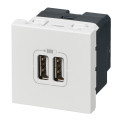 Prise Double USB 1500 mA - Blanc - Composable