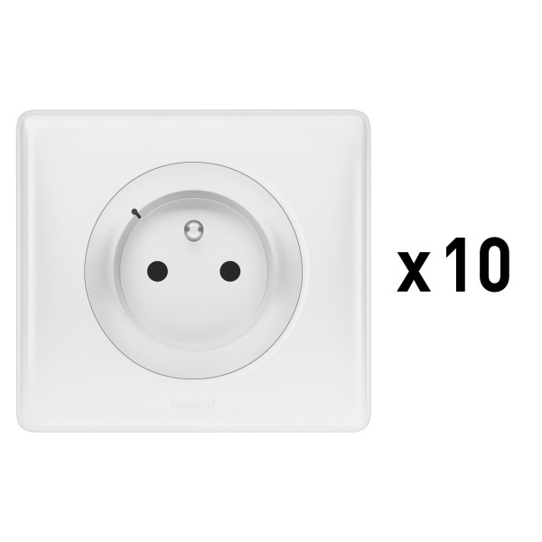 Lot de 10 Prises Connectées Céliane With Netatmo 16A 3680W avec Mesure de Consommation - Blanc
