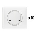 Lot de 10 interrupteurs doubles connectés Céliane With Netatmo - blanc complet
