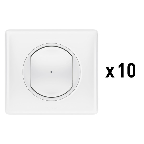 Lot de 10 interrupteurs variateurs connectés Céliane With Netatmo - Blanc complet